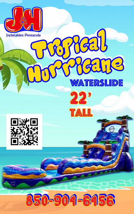 Tropical Hurricane 22' Extended Lane Water Slide